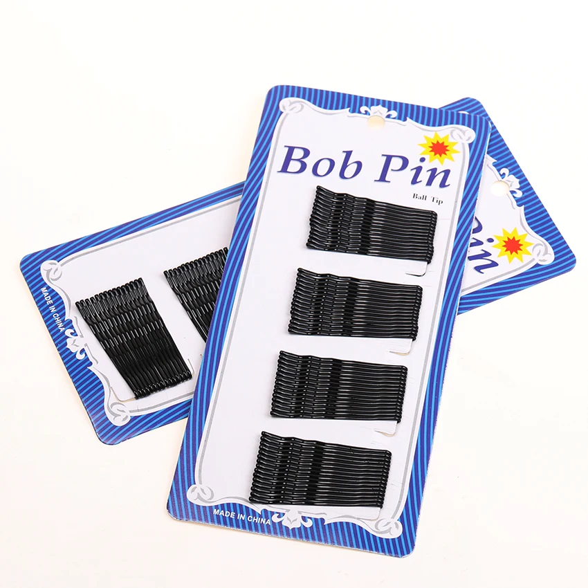 60 шт. черные невидимые заколки для волос волнистые прямые простая шпилька