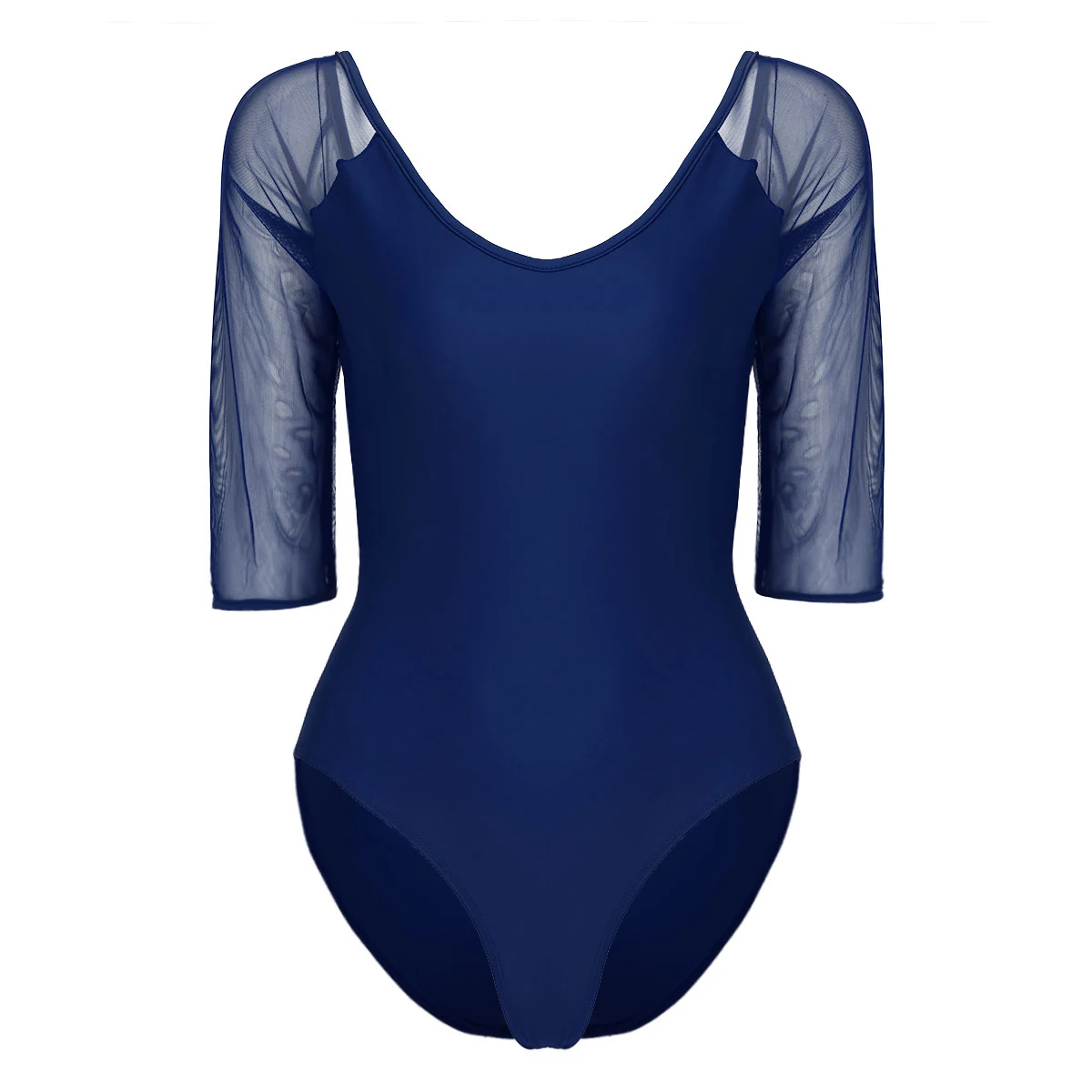 Navy Blue DPOIS женский гимнастический баскетбольный балет танцевальное платье Женские Балетные колготки мягкий трико боди с длинным рукавом 3/4 - Цвет: Navy Blue