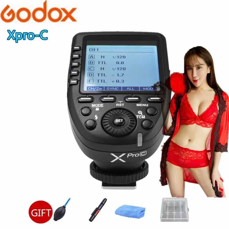 Godox XPro C Flash Trigger передатчик с E TTL II 2 4G Беспроводная X СИСТЕМА HSS ЖК экран для Canon 750D 760D