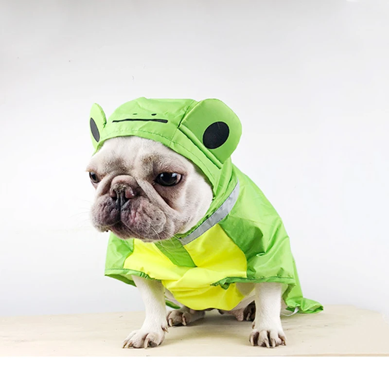 

Лягушка Форма Pet Одежда с принтом в виде собак для маленьких собак Одежда панель в форме французского бульдога Водонепроницаемый плащ костю...