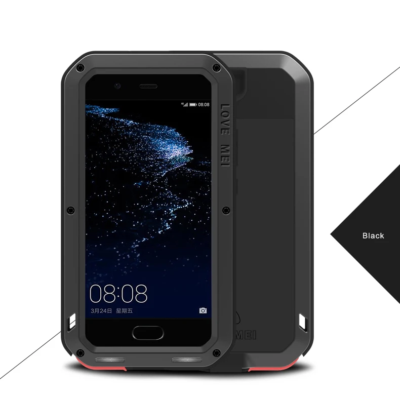 LOVE MEI для huawei P10 чехол роскошный чехол из ТПУ и силикона жесткий металлический алюминиевый армированный чехол для телефона для huawei P10 Plus чехол - Цвет: Black
