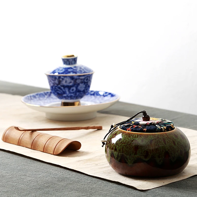 Фарфоровая баночка для хранения Celadon с фланелевой крышкой кофейных зерен конфет