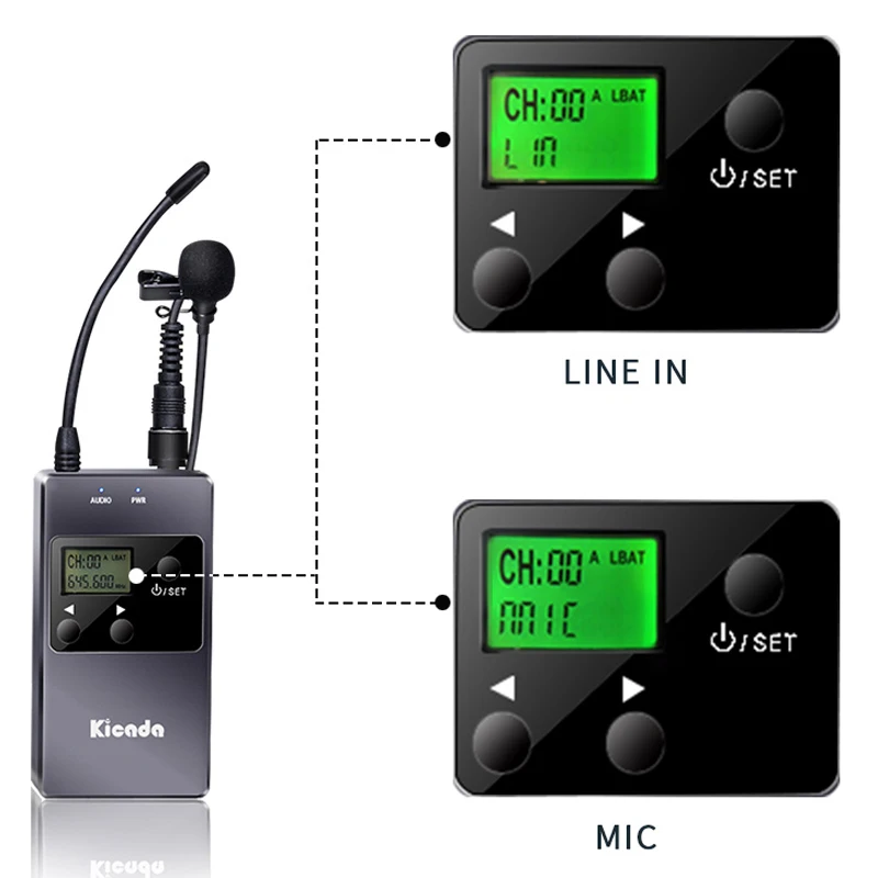 KW M01 UHF 50 каналов беспроводной микрофон петличный с отворотом Линейный режим