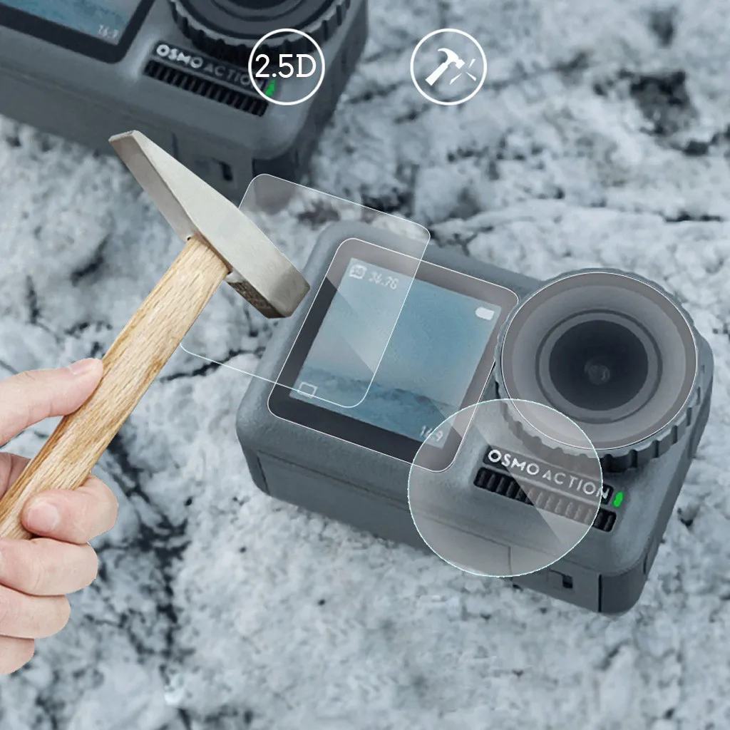 1 комплект Взрывозащищенный экран из ТПУ + Защитная пленка для объектива экшн