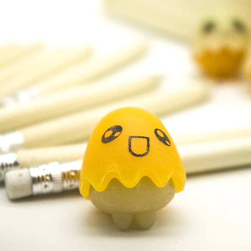 Trochilus 3Pcs luminous egg erasers cute rubber school supplies for children kawaii office stationery creative eraser girl | Канцтовары