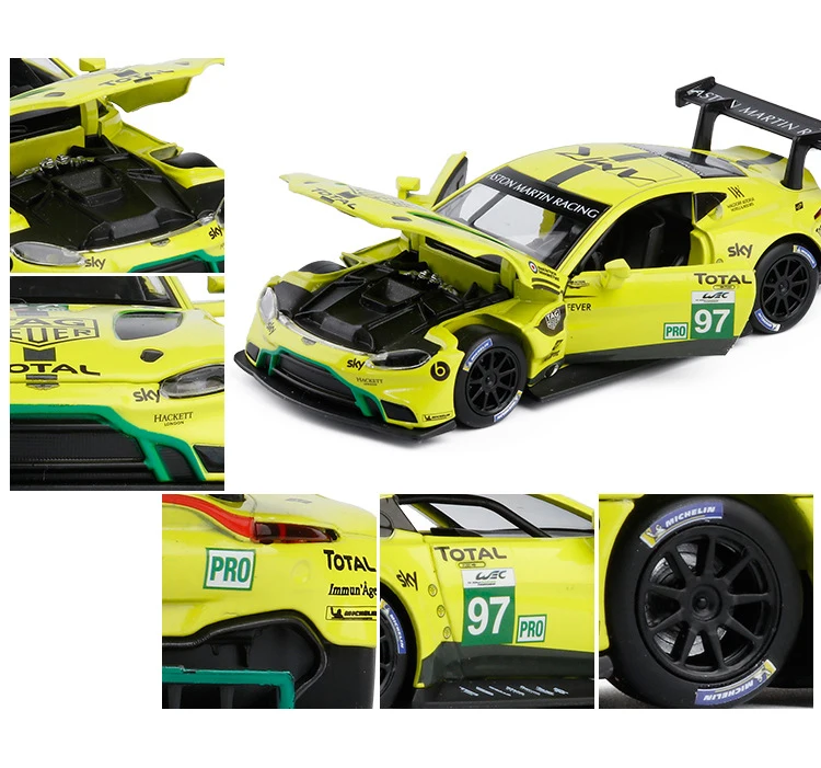 1/32 GTE Le Mans, игрушечный автомобиль, модель автомобиля из сплава, детские игрушки, настоящая коллекция, подарок, дорожный автомобиль