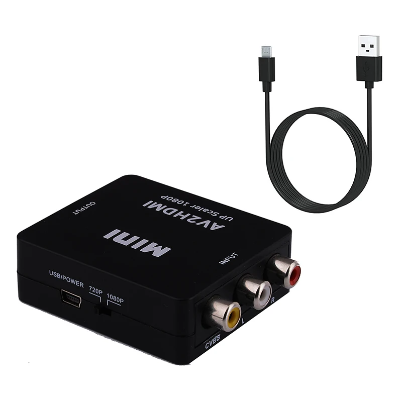 М. uruoi AV к HDMI Scaler адаптер AV2HDMI 1080P видео конвертер RCA AV/CVSB L/R К Поддержка NTSC PAL коробка