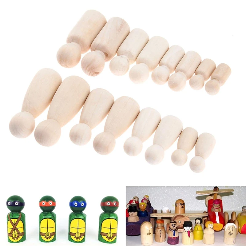 

Quality 16 Pcs People Shapes, Male&Female Decorative Wooden Doll People, Unfinished Wooden Peg Doll Bodies, Great For Arts And