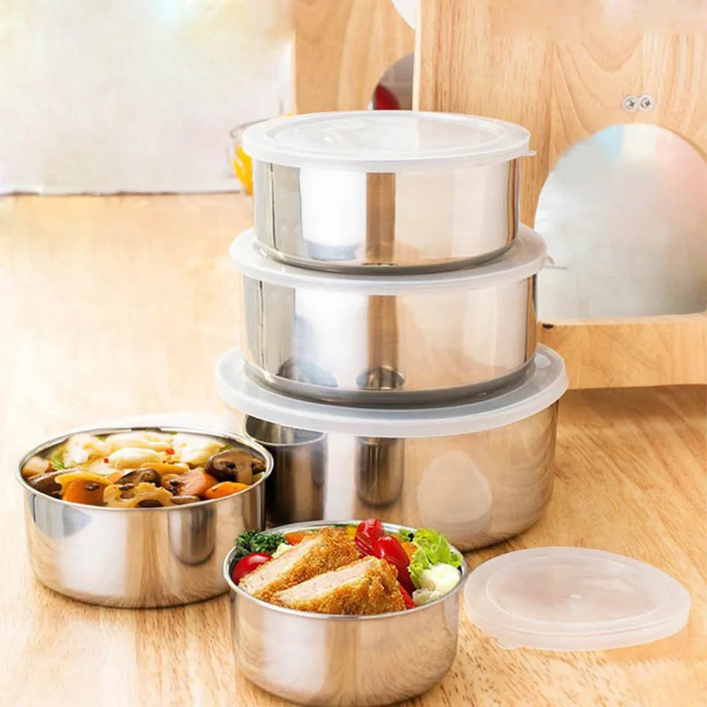 Saingace миски из нержавеющей стали с крышками 5 шт. Кухонный Контейнер для продуктов