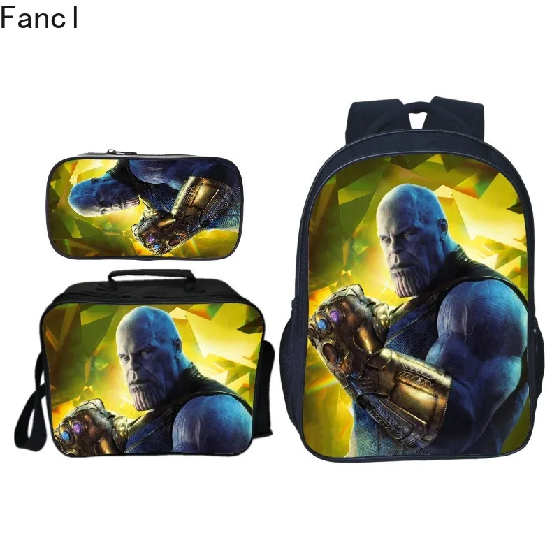 New 3Pcs/Set Hot Sale Printing Cartoon Avengers Kids Baby School Bags Backpack Hero Children Schoolbag for Boy Bookbag |