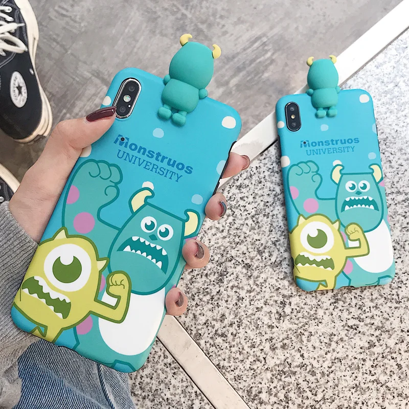 For iphone XR 3D Monsters Soft Case Cute Sullivan Mr Q matte skin back cover XS max X 7 7P 6 6sp 8 8plus |