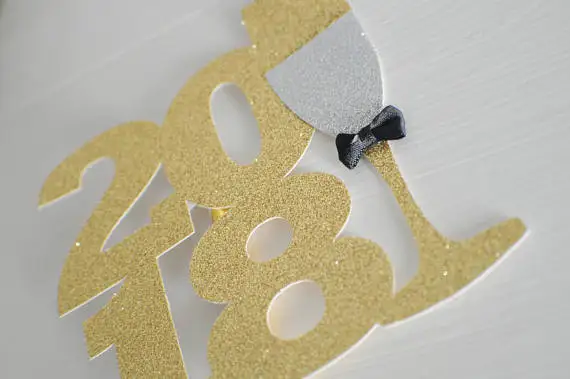6 шт. новый год торт Топпер 2018 нового года вечерние торт| |