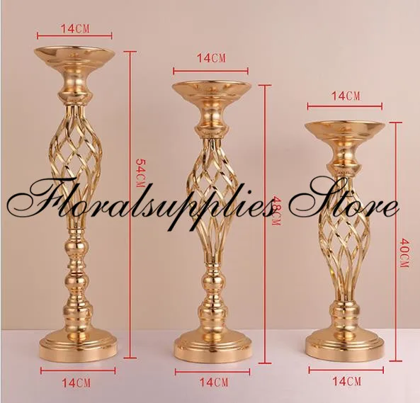 10 шт. золотые вазы с цветами подсвечники стойки свадебное украшение дорожный