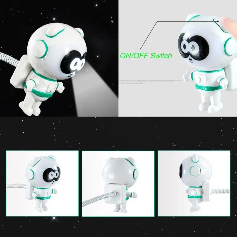 Милый светодиодный мини-ночник с пандой с питанием от USB и выключателем, гибкая лампа для ламп накаливания для ноутбука, ПК, зарядное устройство