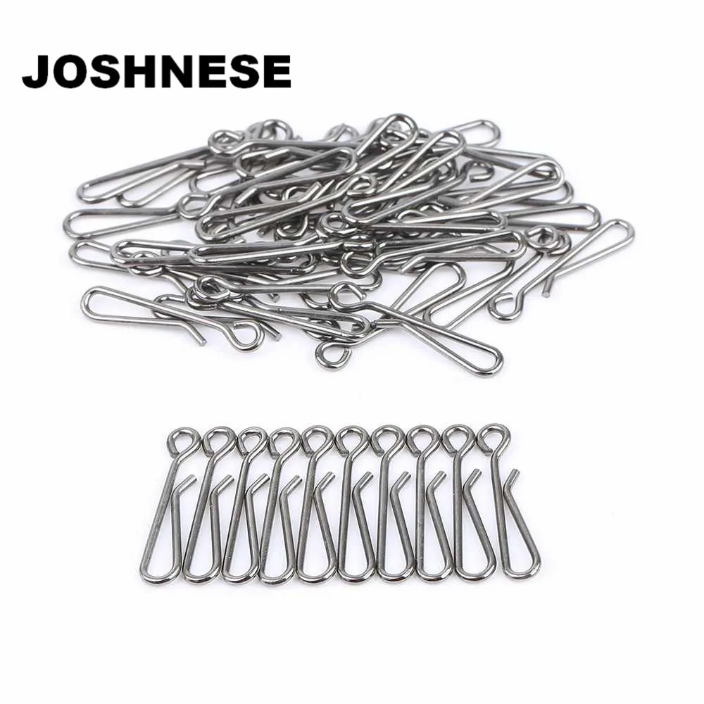 

JOSHNESE 50pcs/lot Hanging Snap Fishing Swivel Barrel Swivel Tackle Tools Connector NEW