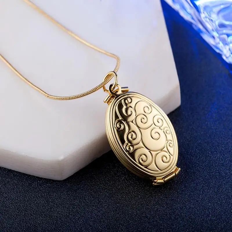 Модный серебряный узор кулон с фото ожерелье длинной цепочкой для женщин Lover Fold