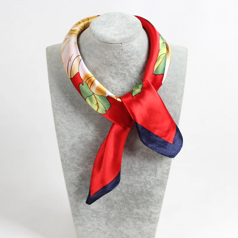 2020 шарфы для женщин квадратный шелковый шарф из твила с принтом бандана головы