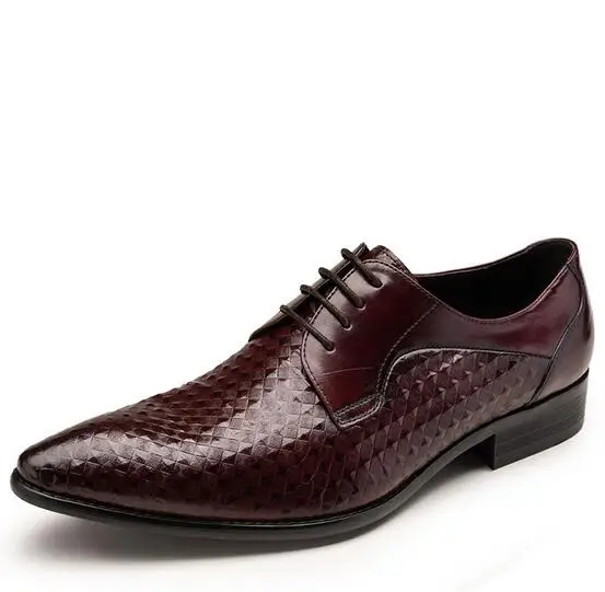 

New business casual shoes pointed male shoes grain leather suede leather tide belt single shoes wedding shoes