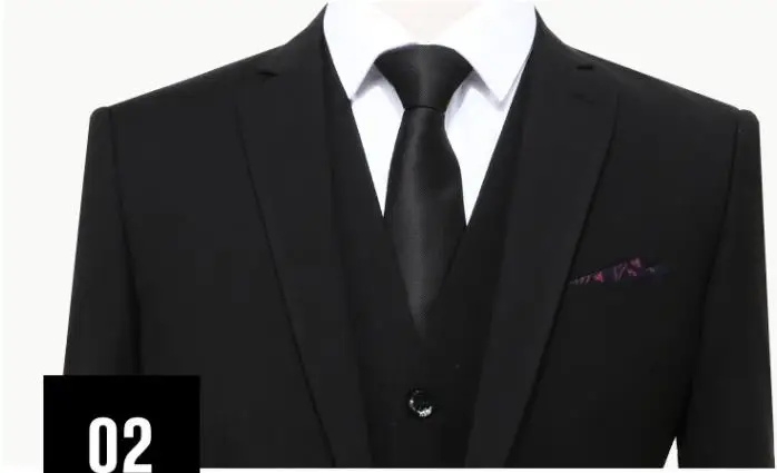 (Giacca + Pantaloni Maglia) 3 Pezzi Vestito Da Uomo Slim Fit Usura деловой мужской формальный костюм Abito Nero Sposa