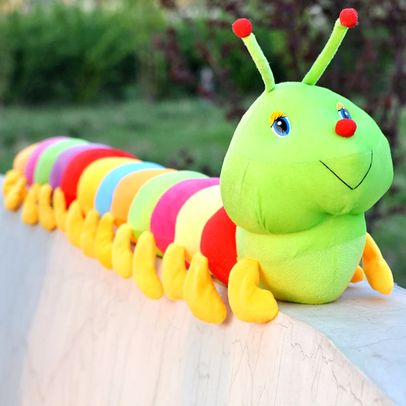 Красочная гусеница плюшевые игрушки для детей мягкая плюшевая подушка в виде