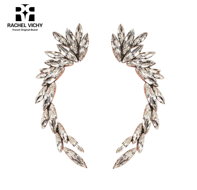 Бренд серьги Новинки для женщин Earcuff элегантный Винтаж панк готический кристалл