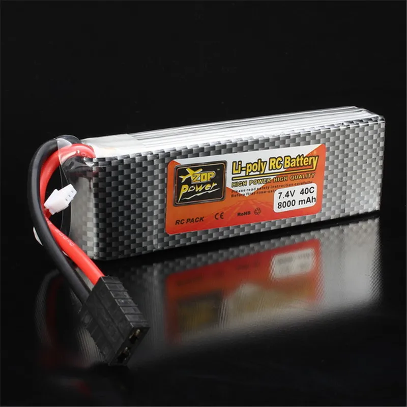 Аккумуляторная батарея Lipo ZOP power 7 4 В 8000 мАч 2 S 40C Fortrx штекер с батареей