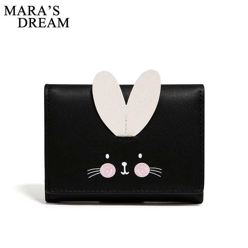 Кошелек Mara's Dream женский с милыми кошачьими ушками короткий однотонный