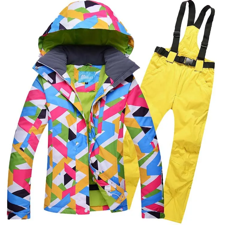 2019 Winter Snow jacket Women Ski Suit Skiing Jacket Pants Windproof Waterproof Colorful Clothes Snowboard Set Female |