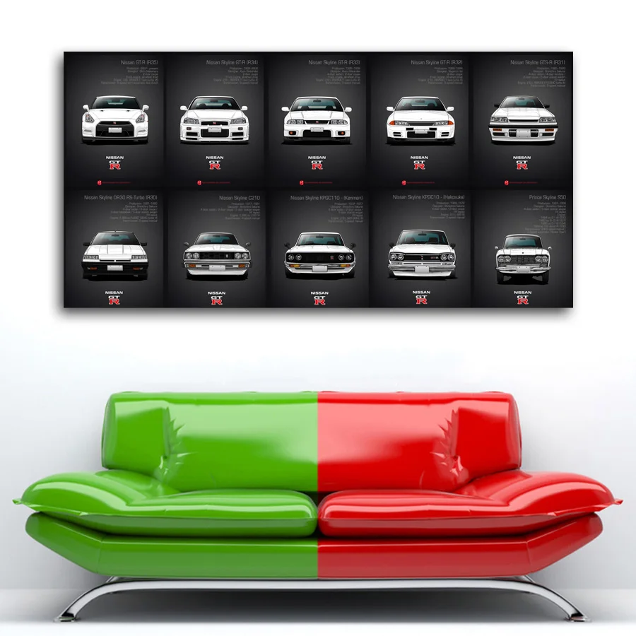 История Nissan Skyline настенный художественный постер картина принты ткань для