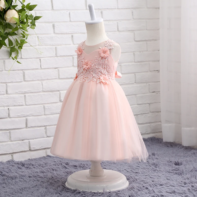 Новое поступление платья с объемным цветком для девочек 2017 детское платье