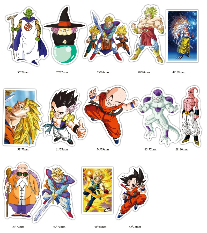 100 Pcs/Lot Anime Dragon Ball Stickers Super Saiyan Goku Sticker For Car Laptop Skateboard Pad Bicycle Phone DIY Notebook Decal