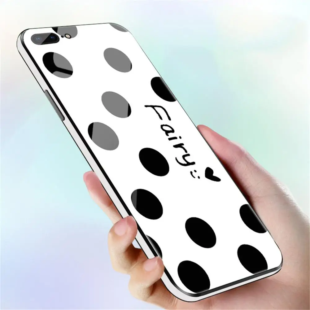 Kuulee For iPhone 7/8 Fashion Wave Point Pattern Color Edge Soft Glass Full Protection Anti-falling Phone Case |