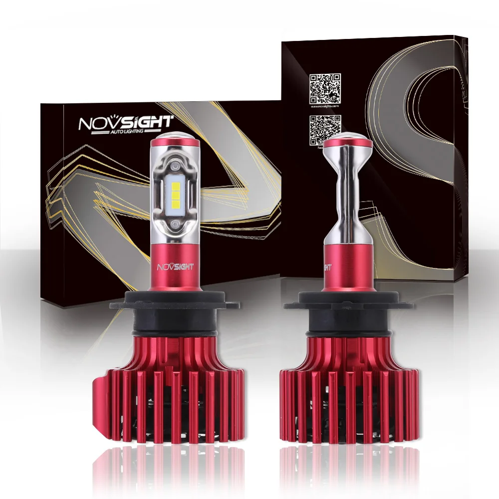 NOVSIGHT H7 Led Socket Headlight Bulbs Waterproof 60W 10000LM/Pair Car Driving Fog Light 6000K Cool White Lamps | Автомобили и