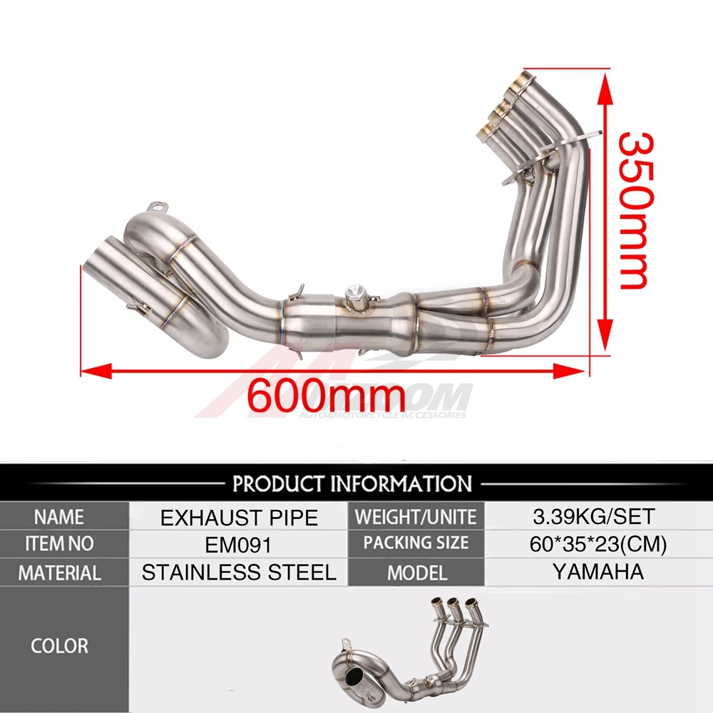 Motorcycle Modified Muffler Central Exhaust Header Pipe Tube Manifold For Yamaha mt-09 fz-09 mt09 fz09 2014 2015 2016 | Автомобили и