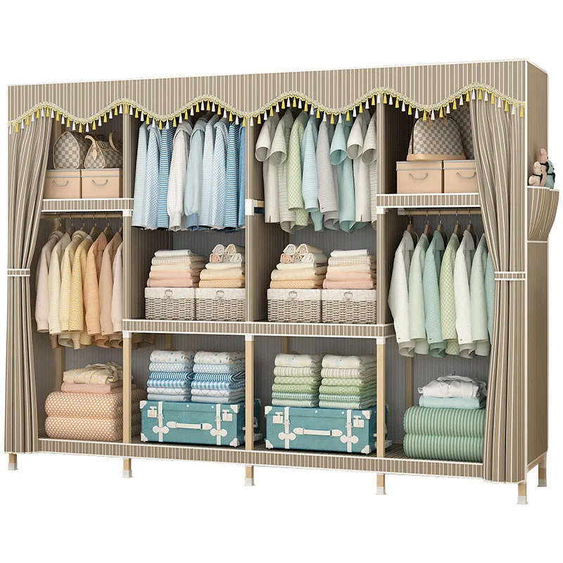 Простой современный экономичный сборный шкаф из массива дерева для одежды