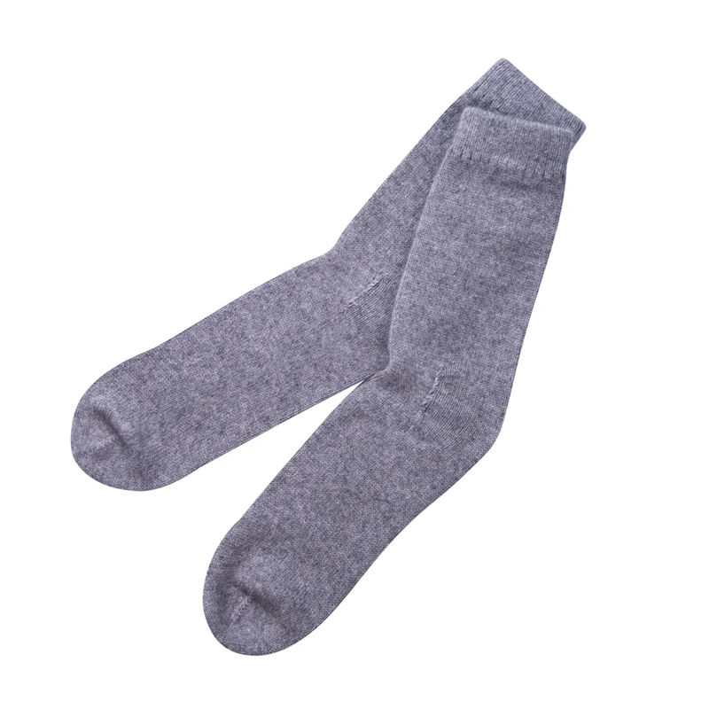 grey Dilly Модные женские теплые бесшовные пижамные носки из чистого кашемира-DLT8001 - Цвет: grey