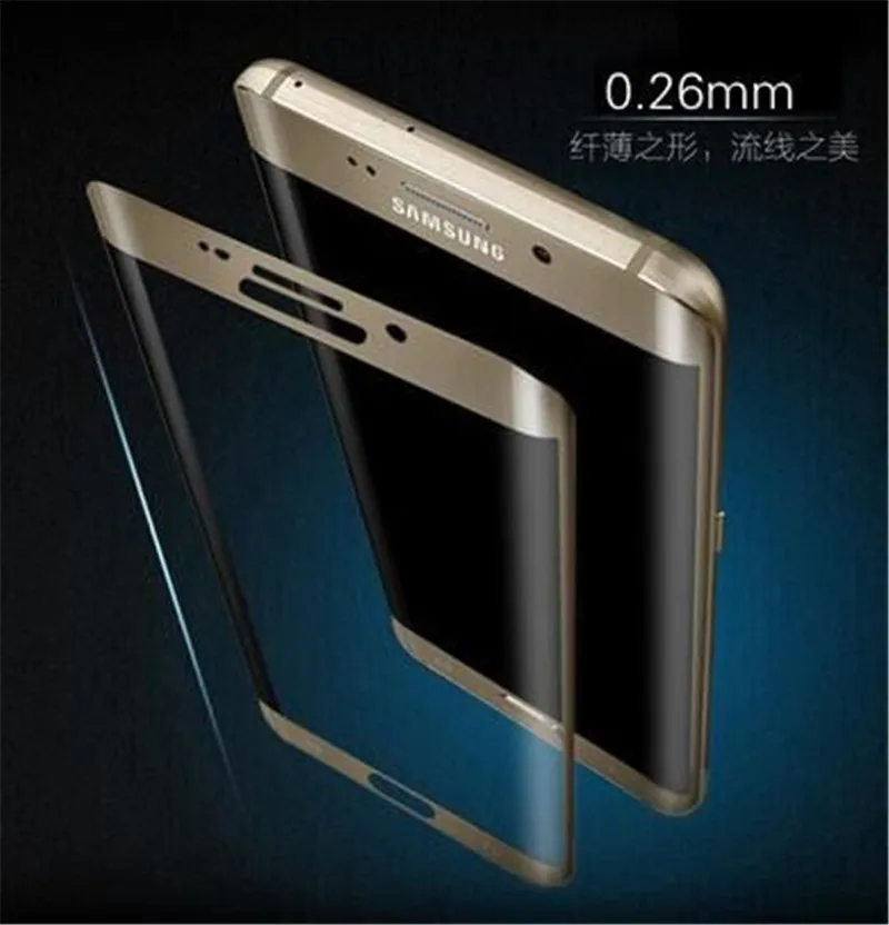 Спереди полное покрытие экрана протектор для Samsung Galaxy S7edge Full Cover края Закаленное