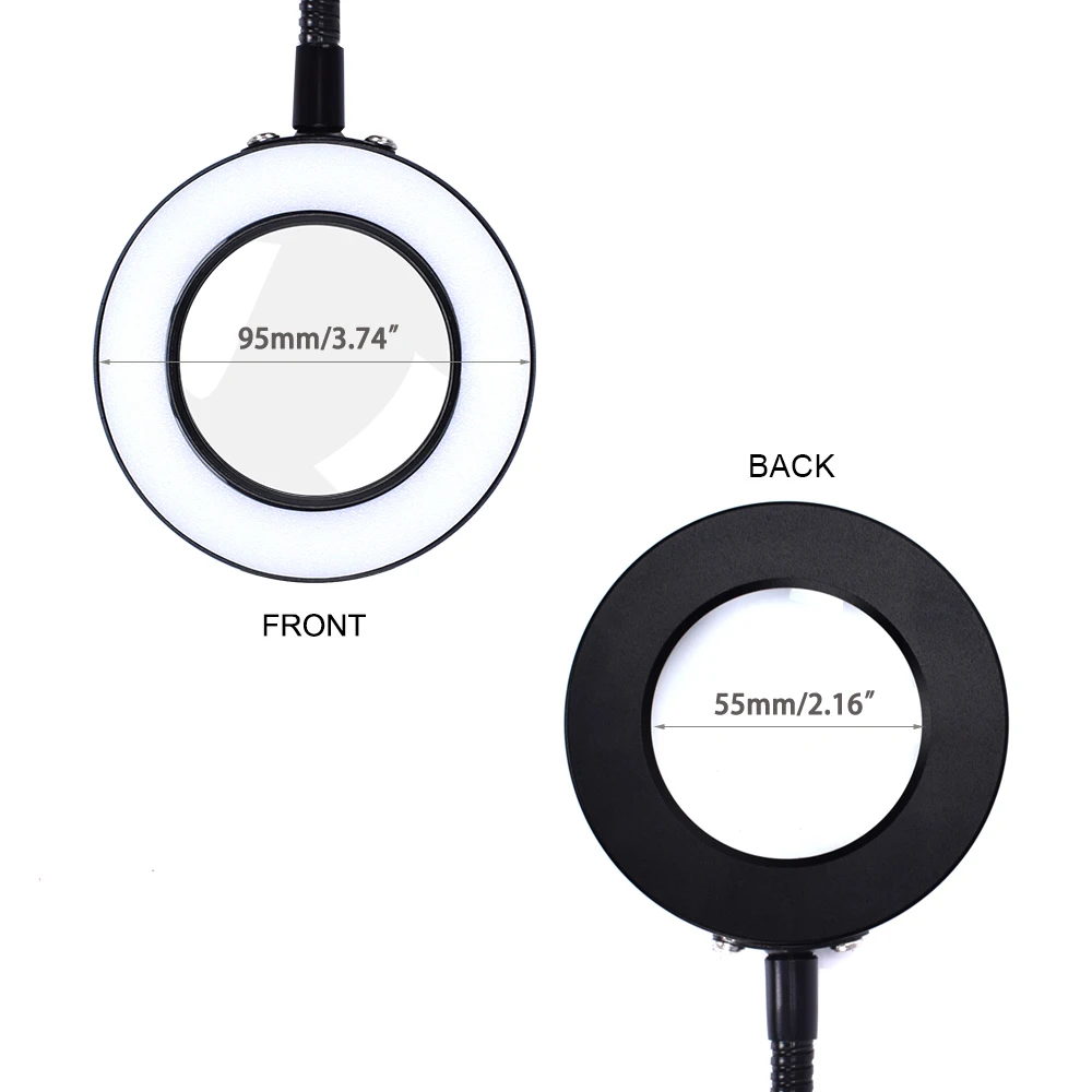 NEWACALOX USB 3X увеличительное стекло светодиодный светильник с подсветкой Лупа Сильный магнитный гибкий кронштейн для чтения верстак пайки