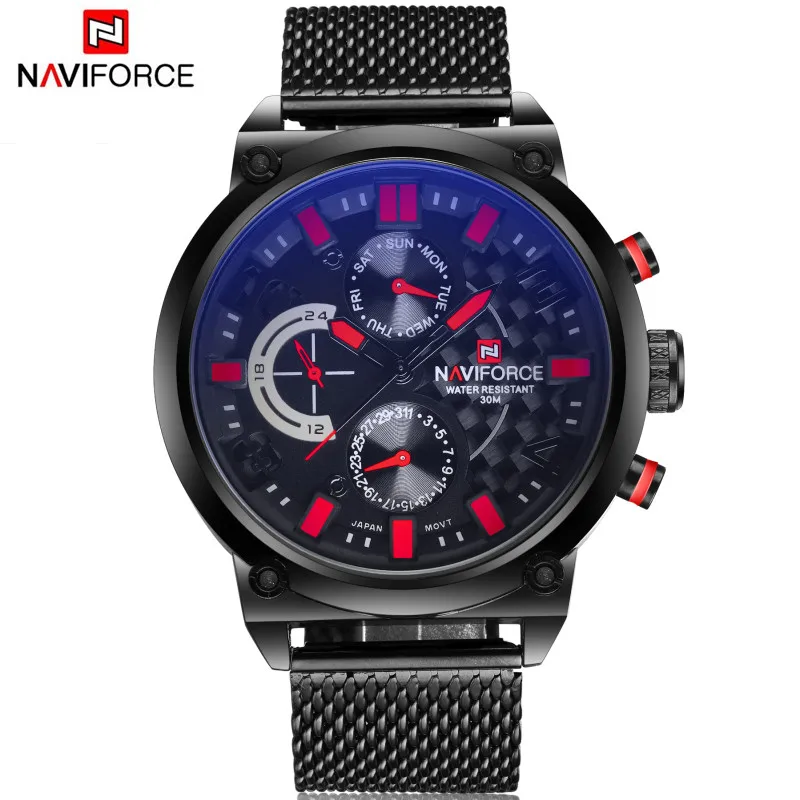 Часы наручные Naviforce Мужские кварцевые люксовые брендовые аналоговые модные