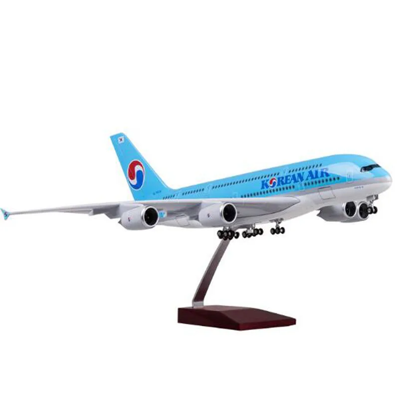 1/150 Корея Воздушный самолет модель Boeing 747 A380 авиалайнер модель самолета литье под давлением коллекции с колесами и базами