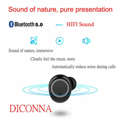 Bluetooth 5 0 Беспроводная Спортивная гарнитура TWS мини наушники-вкладыши зарядное
