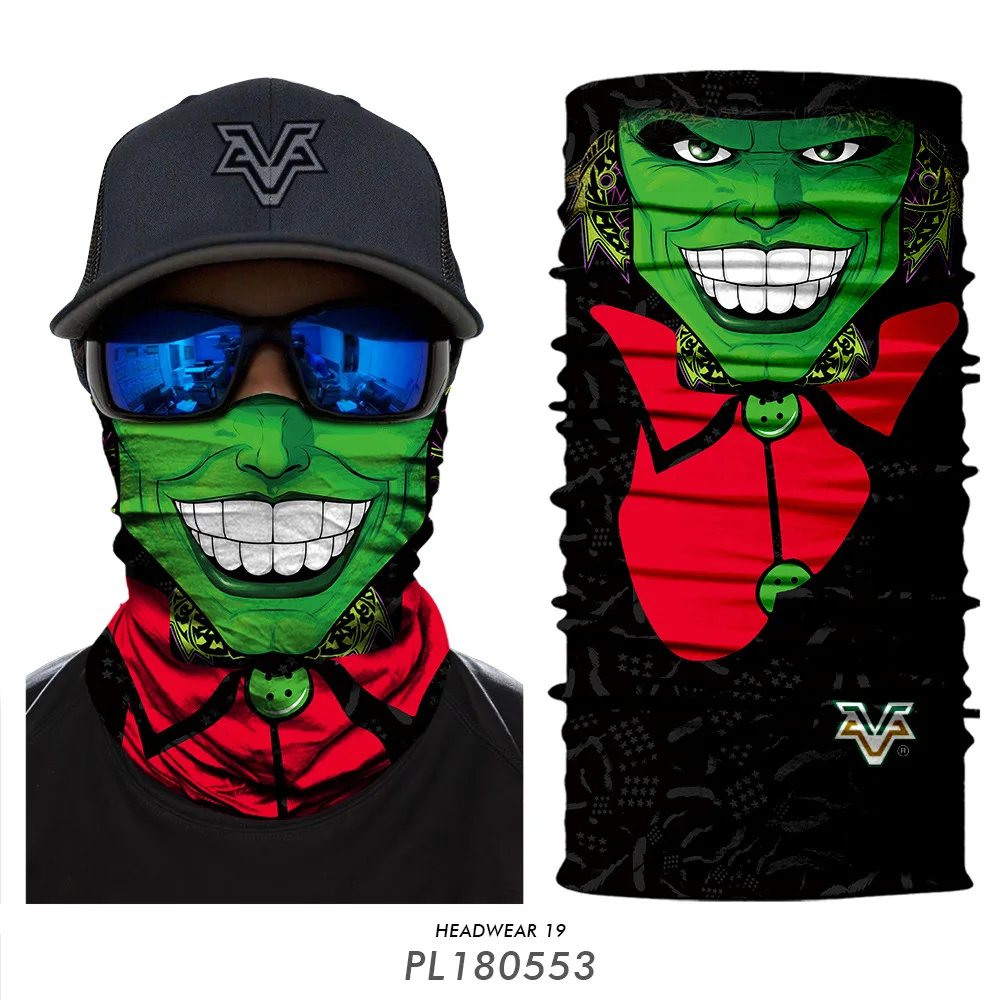 New Joker Face Mask Anime Hoodie Windproof Scarf Magic Heaewear Outdoor Sports Equipment Neck Gatier Seamless Balaclava | Спорт и