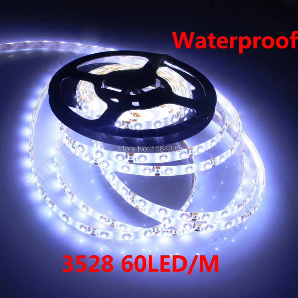 Водонепроницаемая светодиодная лента IP65 3528 SMD гибсветильник 60 светодиодов/м 5 м 300