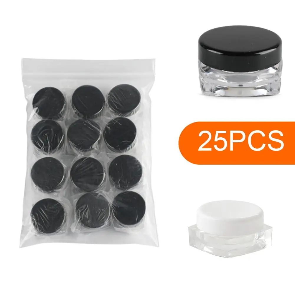 

25Pcs Portable 3g Empty Plastic Sample Containers BB Cream Eyeshadow Jars Cases hot sale