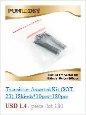 ТРАНЗИСТОР набор сортированных(СОТ-23) 18kinds* 10 шт. = 180 шт. 2N2222 S9013 S9014 S9015 S9018 S8050 S8550 5551 5401 2N3904 2N3906 C1815