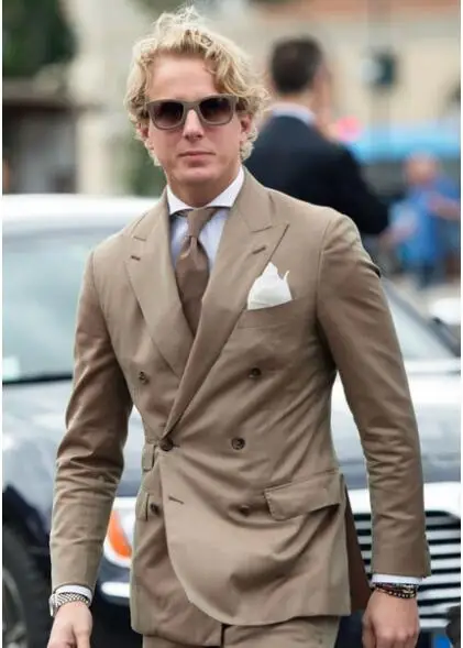 Высокое качество пистолет воротник Для мужчин Костюмы жениха Смокинги для