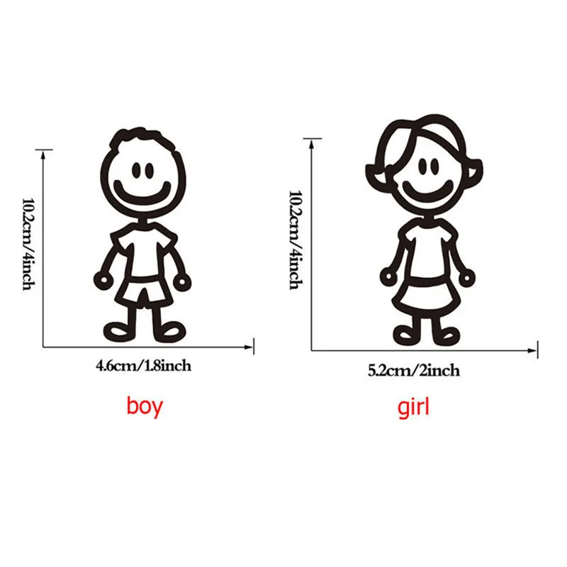 1 шт. Светоотражающие виниловые наклейки для членов семьи автомобиля рисунок
