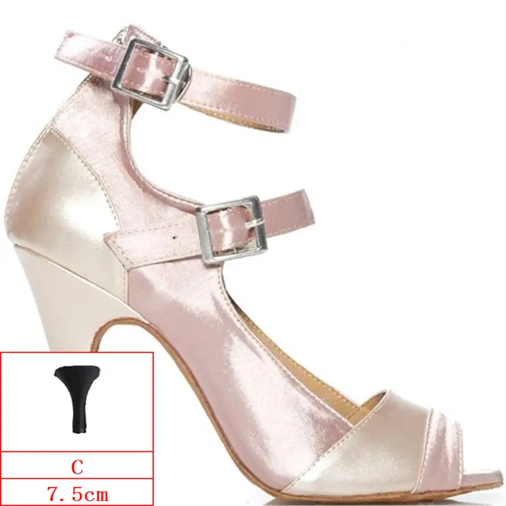 Цвет кожи; цвет черный, красный; Zapatos de baile; высота каблука 4,5-8,5 см; удобная обувь; женская танцевальная обувь для сальсы; обувь для латиноамериканских танцев; JYG467 - Цвет: Skin-C