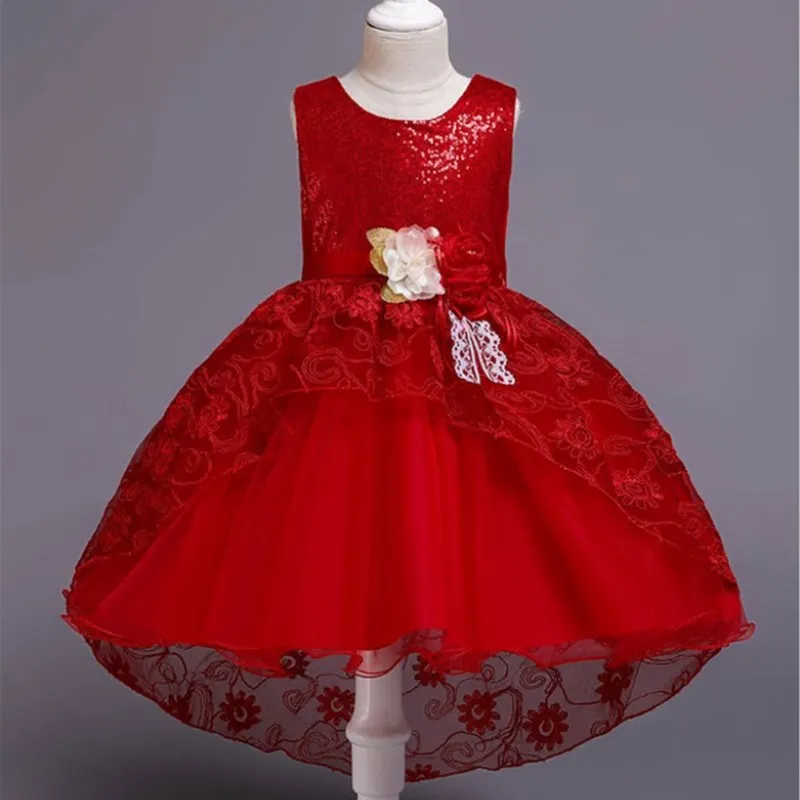 Baby Lace Petal Girls Dress Formal Birthday Baptism Christening Party Wedding for Infant 2 4 6 8 10 Years | Детская одежда и обувь