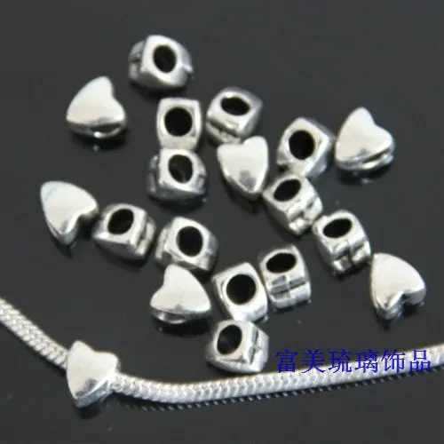 100 шт. смешанный дизайн тибетский с серебряным покрытием бисера Fit Подвески